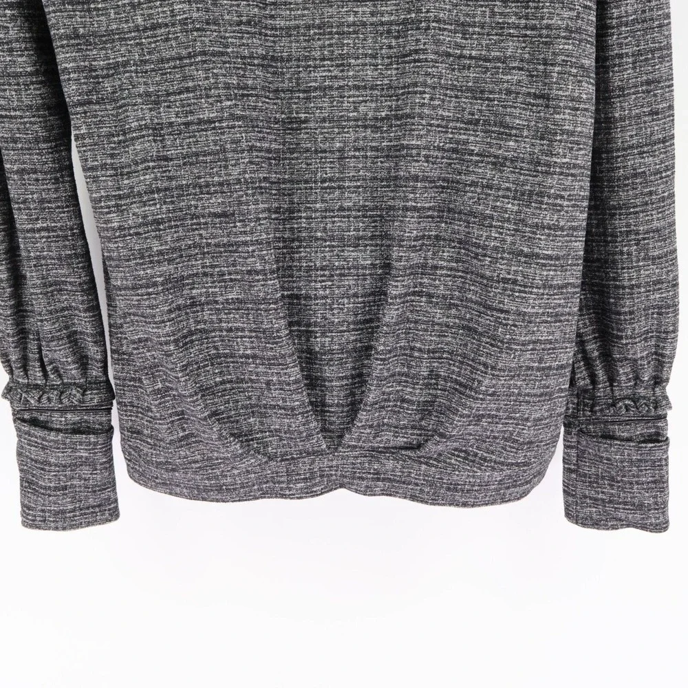 Lululemon Activewear Hooded Pullover Jacket Womens 6 Gray‎ Heathered Thumbholes